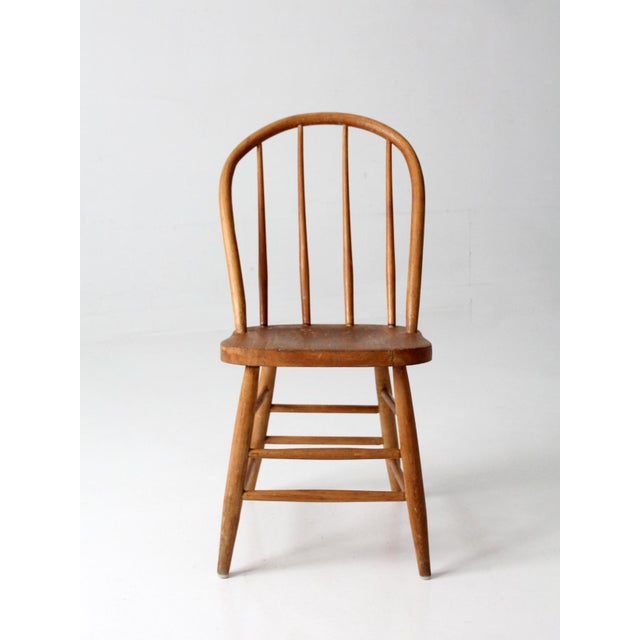 Brown Antique Windsor Style Bow Back Dining Chair For Sale - Image 8 of 14