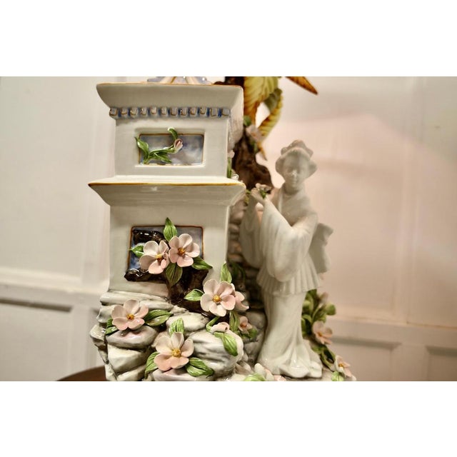 Large Figural Ceramic Table Lamp by D. Polo Uiato in the style of Capodimonte, 1960s For Sale - Image 11 of 14