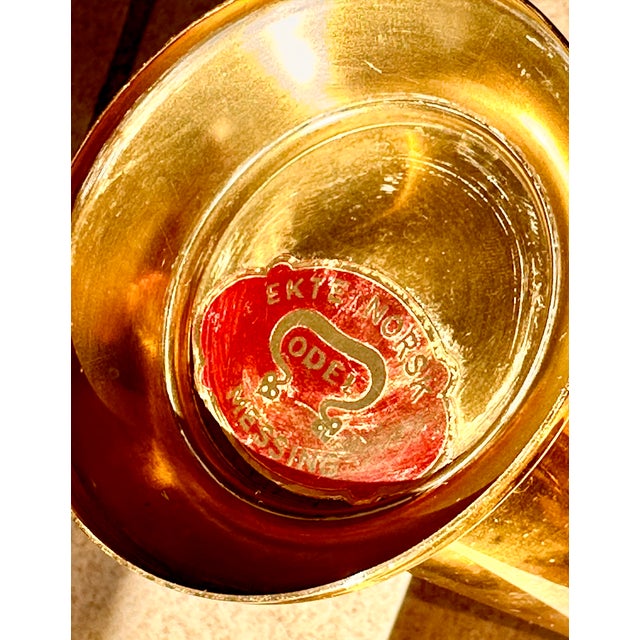 Scandinavian Modern Candleholders with Vase & Tray in Brass from Ekte Norsk Odel, Norway, 1960s, Set of 4 For Sale - Image 14 of 15