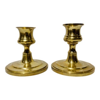 Baldwin Brass Candlesticks 3" Candle Holders - Set of 2 For Sale