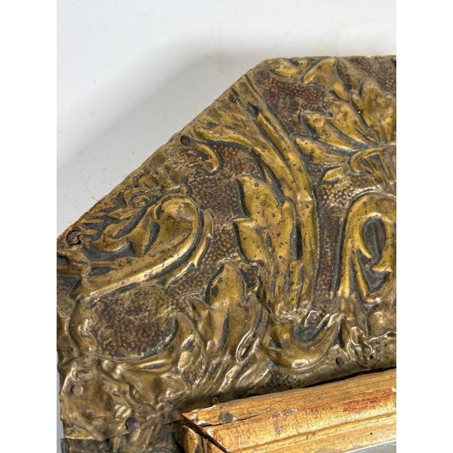 Small French Patinated Mirror in Gilded Metal and Wood, 1970 For Sale - Image 6 of 12
