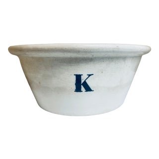 Mid 19th Century Victorian White Ironstone K Bowl For Sale