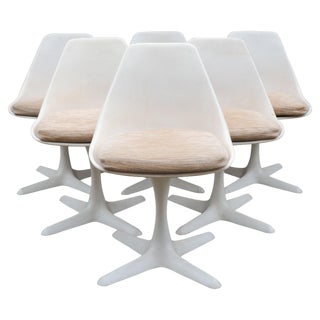 Aluminium 103 Tulip Chairs attributed to Maurice Burke for Arkana, 1960s, Set of 6 For Sale
