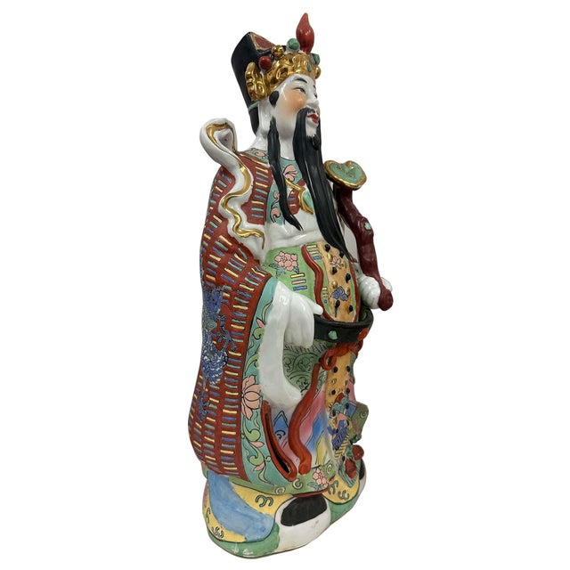 Huge Set of 3 Vintage Chinese Fu Lu Shou Feng Shui Trio Gods Figurines Statues For Sale - Image 10 of 16