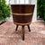 1970s Brass Banded Wood Barrel Tripod Planter Stand For Sale - Image 4 of 8