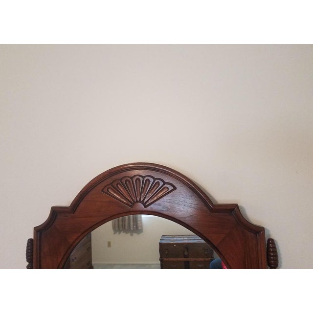 Brown 1940s Traditional Walnut Vanity Davis Cabinet Co. With Mirror For Sale - Image 8 of 13