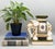 Charming, mid-to-late 20th century ceramic elephant plant stand, featuring a beautifully detailed figure with raised trunk...