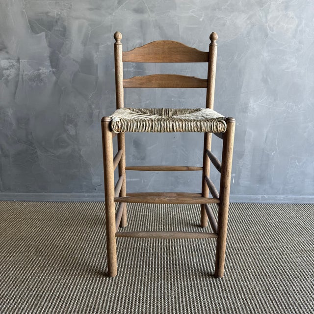 Kalmar White Oak Counter Height Stool With Jute Seat in Warm Brown Finish For Sale - Image 4 of 7