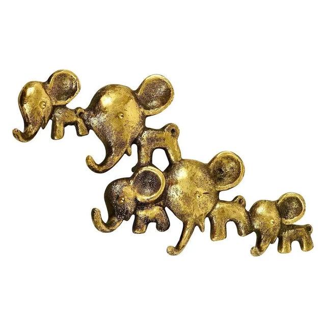 Gold Brass Elephant Key Hanger attributed to Walter Bosse for Hertha Baller, Austria, 1950s For Sale - Image 8 of 8