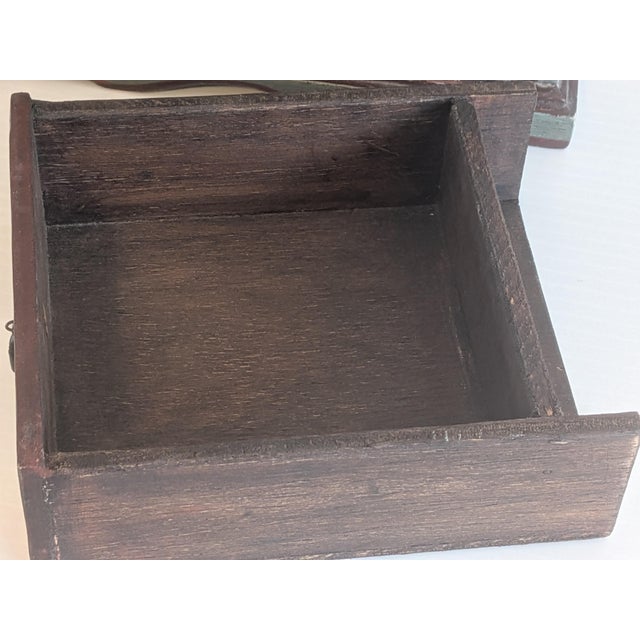 Vintage Handcrafted and Painted Wood Folk Art Jewelry Box For Sale - Image 11 of 12