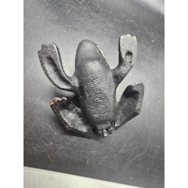 Metal Wilton Vintage Cast Iron Black Frog Match Safe Trinket Box Hinged For Sale - Image 7 of 7