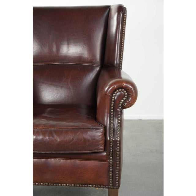 Vintage Sheepskin High Back Armchair For Sale - Image 9 of 13
