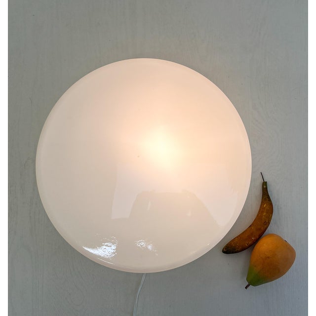Large Bauhaus White Opaline Ceiling Lamp, 1930s For Sale - Image 10 of 11