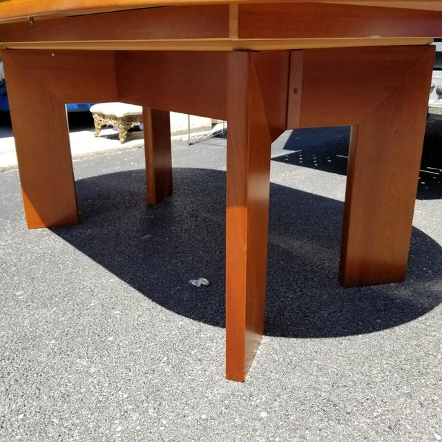 Mid Century Modern Danish Kovby Teak Hidden Leaf Pull Out Dining Table
