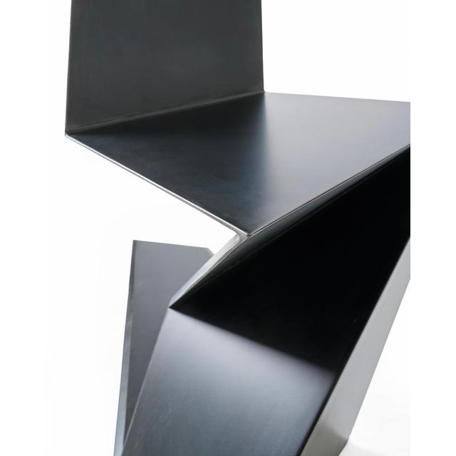Black Dark Side Chair in Aluminium by Orfeo Studio For Sale - Image 8 of 14