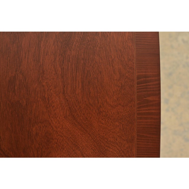 Brown Kittinger Georgian Banded Mahogany Double Pedestal Dining Table, Newly Refinished For Sale - Image 8 of 15