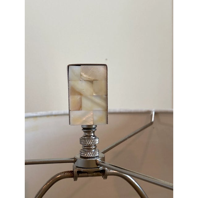 Metal Allison K West Mother of Pearl Thumbprints Table Lamp M For Sale - Image 7 of 13