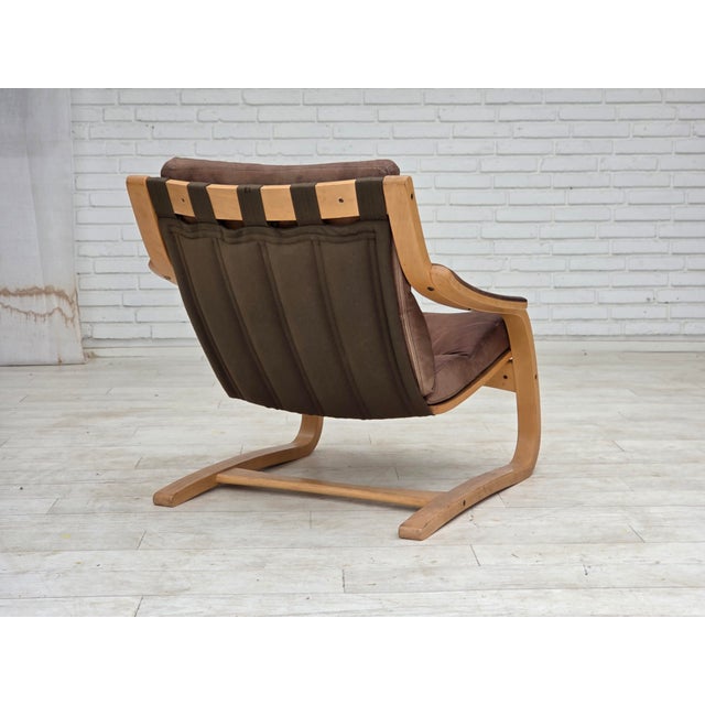 Swedish Leather and Bentwood Lounge Chair by Åke Fribytter, 1970s For Sale - Image 10 of 18