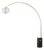 Iconic 95" Arc Floor Lamp - Weathered Brass Steel Body, Sphere White Satin Shade, Mid Century, Dimmable For Sale