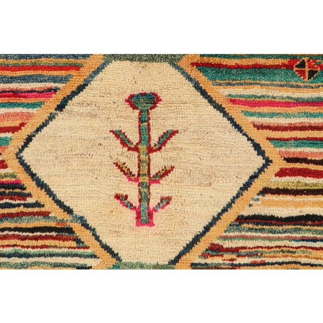 1950s Vintage Persian Tribal Rug in Vibrant Colors With Pictorial Medallions by Rug & Kilim For Sale In New York - Image 6 of 8