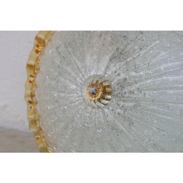 Glass 1980s Italian Yellow Large Size Murano Glass Ceiling Fixture, Murano For Sale - Image 7 of 8