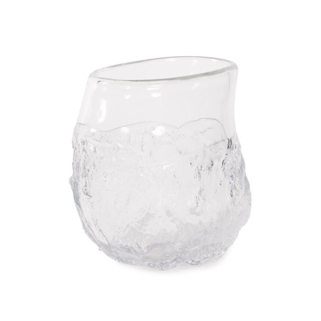 Portage Ice Clear Abstract Glass Vase- Short For Sale - Image 10 of 11
