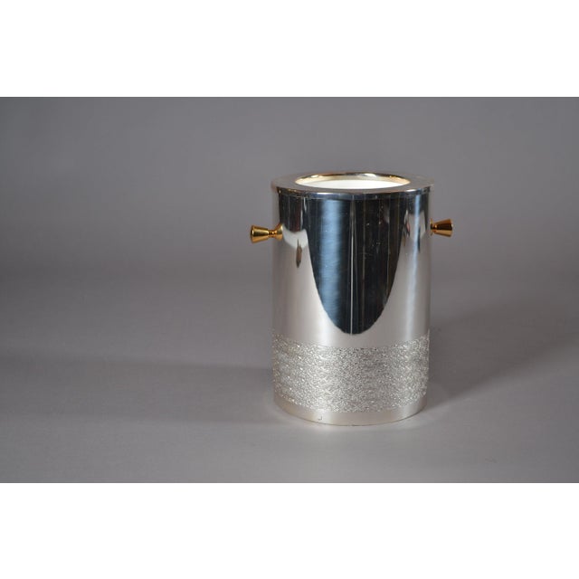 1980s Vintage Metal Wine Cooler with Gold-Tone Handles, 1980s For Sale - Image 5 of 5