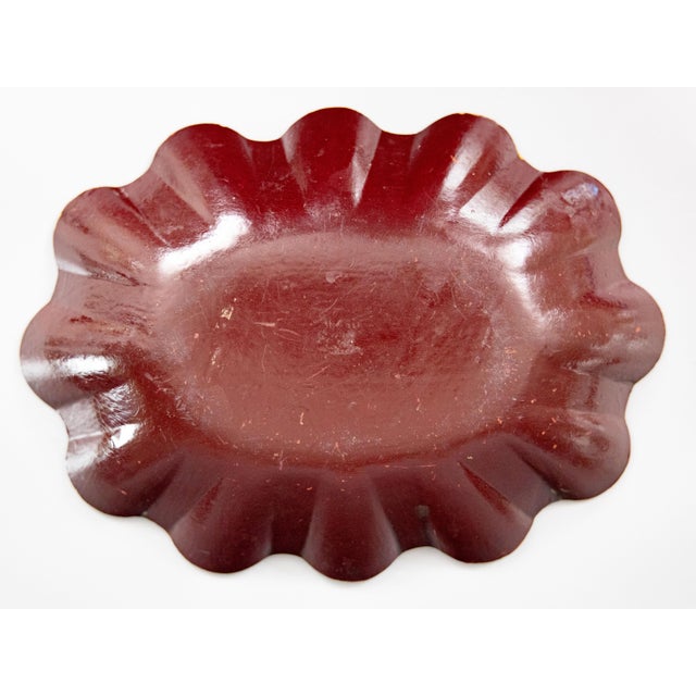 Late 19th Century Antique French Chinoiserie Papier Mache Tray Lobed Bowl For Sale - Image 5 of 6