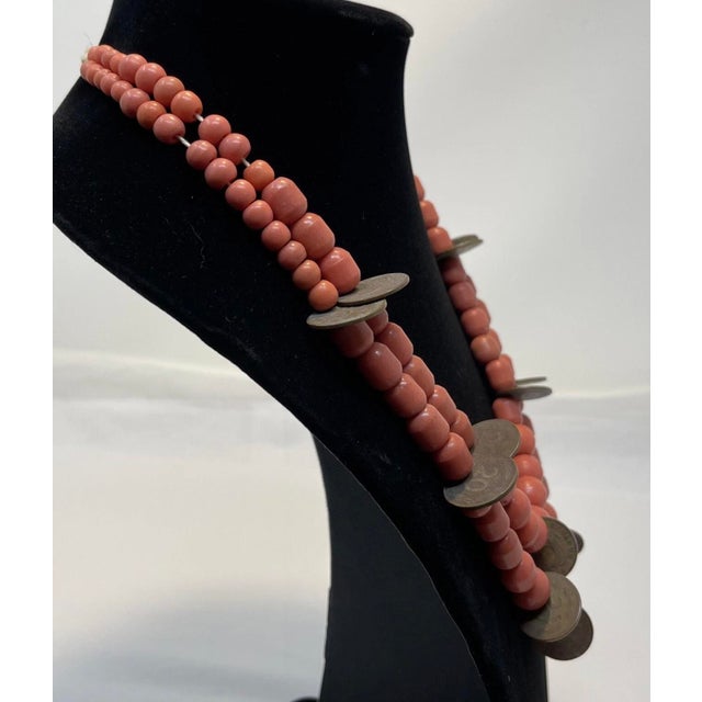 1960s South American Ecuador Chachal Barrel Bead Coin Necklace. South American Vintage Jewelry For Sale - Image 15 of 15