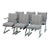 1980s Postmodern Upholstered Cantilever Chairs With Chrome Finish - Set of 6 For Sale