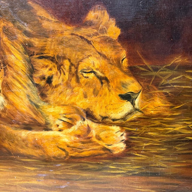 For your consideration, a reproduction of "Repose" (also known as "The British Lion") by the Hungarian artist Géza...
