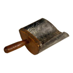 Antique Primitive Farmhouse Wood & Galvanized Barn Feed Ice Scoop