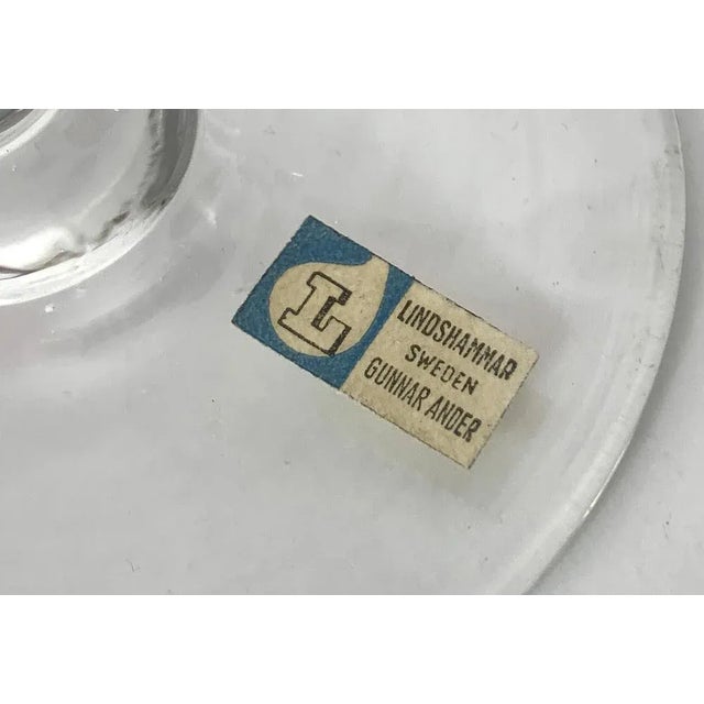 Glass Candleholders by Gunnar Ander for Lindshammar, Sweden, 1950s, Set of 2 For Sale - Image 12 of 13