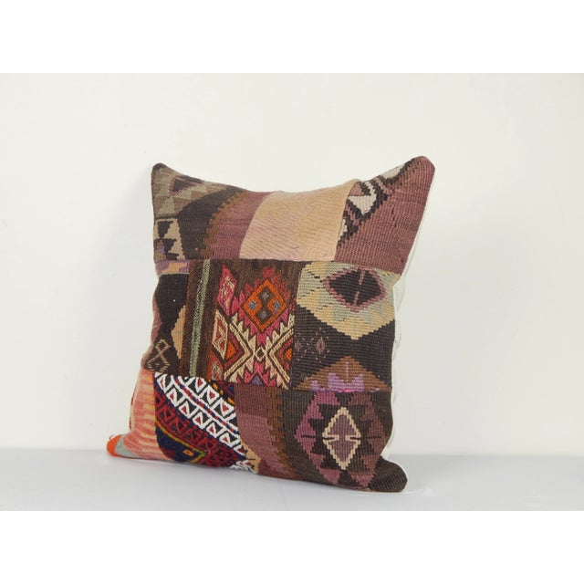 Mid-Century Modern Turkish Kilim Pillow Cover For Sale - Image 3 of 5