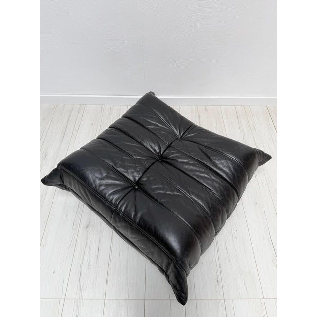 Vintage Togo Sofa in Black Leather by Michel Ducaroy for Ligne Roset, 1990s, Set of 4 For Sale - Image 17 of 18