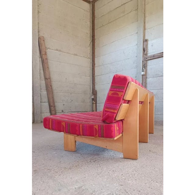 Wood Vintage Bench in Beech, 1960s For Sale - Image 7 of 11