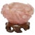 Wood Hand Carved Chinese Rose Quartz Brush Washer on Custom Stand For Sale - Image 7 of 7