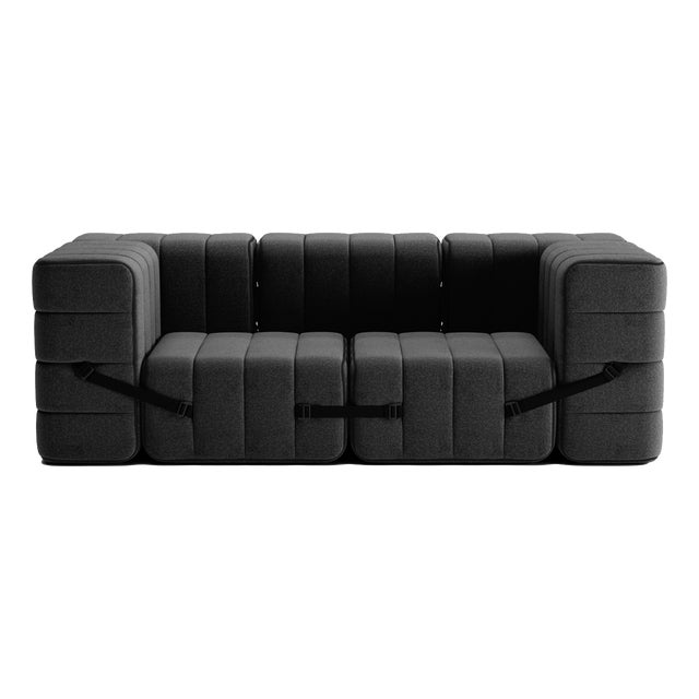 Curt Modular Set - Flexible 2-Seater with Armrests - Dama - 0048 (Dark Blue) by Ambivalenz, Set of 7 For Sale