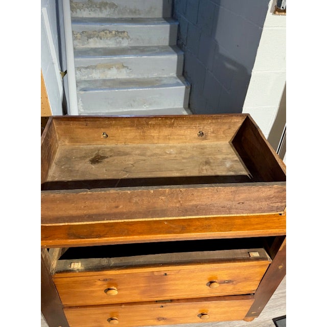 Antique Pine Three Drawer Dresser For Sale - Image 11 of 16