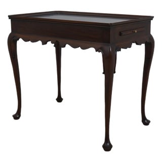 Henkel Harris Mahogany Tea Table W. Pine Candle Slides For Sale