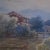 Glass Vintage Landscape Painting, Japanese School, Watercolour, Art, Mid Century, 1960 For Sale - Image 7 of 12