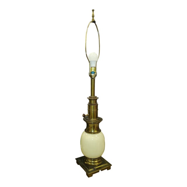 Hollywood Regency Mid-Century Ostrich Egg Brass Table Lamp by Stiffel For Sale