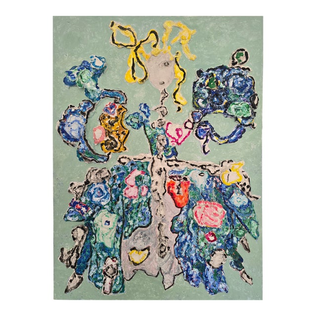 38" by 51" 'The Duchess' # 3 - One-of-a-Kind Contemporary Abstract Figurative Female Oil Painting by Diane Grant For Sale