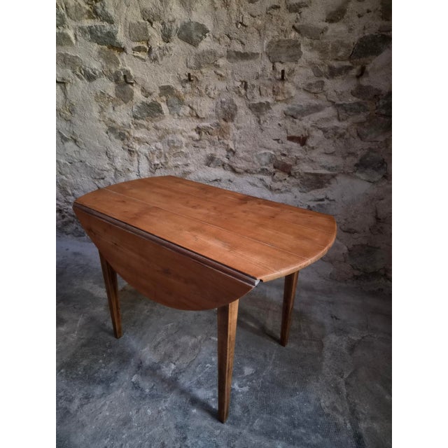 Antique French Rustic Cherrywood Drop-Leaf Table, 1900s For Sale - Image 13 of 17