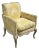 Vintage French Provincial Side Chair W Yellow Fabric and Down Cushion For Sale