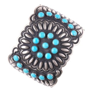 Leander Tahe Navajo Sterling and Sleeping Beauty Turquoise Bracelet For Sale