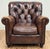 Bernhardt Vintage Bernhardt Tufted Leather Writers Chair With Ottoman For Sale - Image 4 of 18
