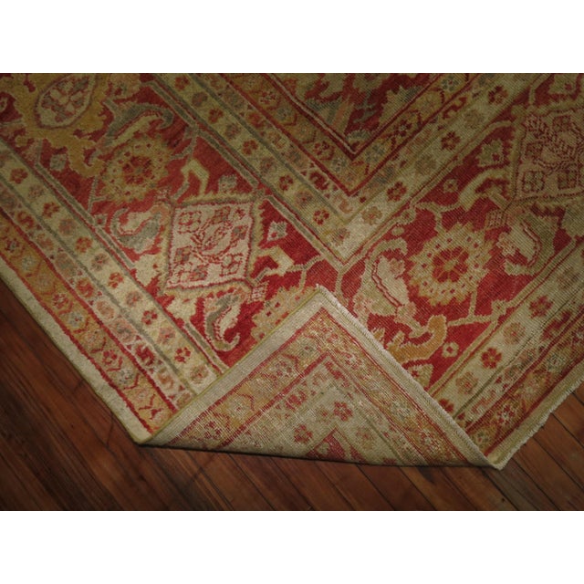 Antique Ivory Sultanabad Persian Carpet - 11'8" x 14'8" For Sale - Image 9 of 18