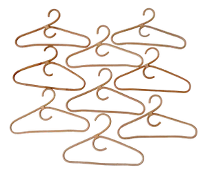 Vintage Bohemian and Tropical Rattan Hangers, Set of 10