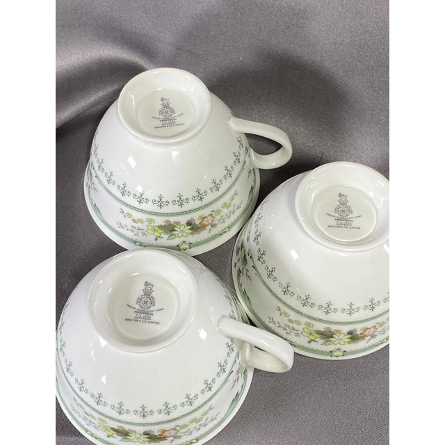 Vintage Royal Doulton Provencal Translucent Cups and Saucers Set of 4 For Sale In Phoenix - Image 6 of 6